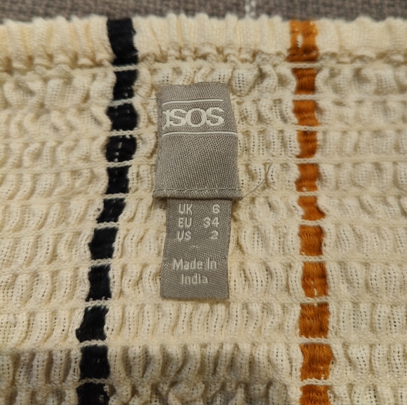 ASOS Bandeau Midi Sun Dress Coconut Buttons - Picture 9 of 11